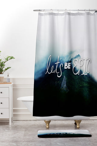 Leah Flores Lets Be Epic Shower Curtain And Mat