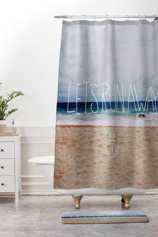 Leah Flores Lets Run Away III Shower Curtain And Mat