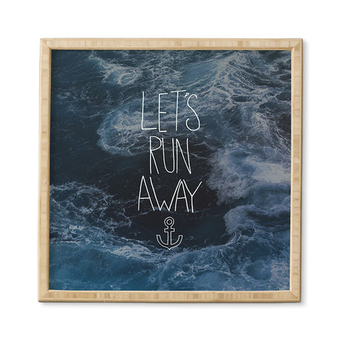 Leah Flores Lets Run Away Ocean Waves Framed Wall Art