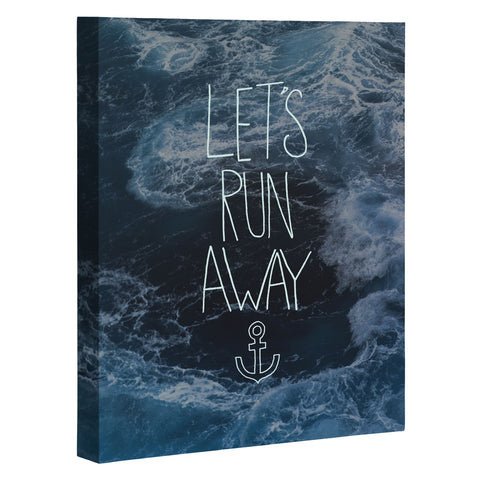 Leah Flores Lets Run Away Ocean Waves Art Canvas