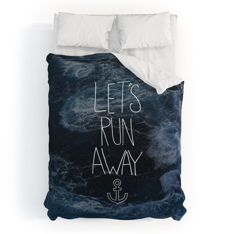 Leah Flores Lets Run Away Ocean Waves Comforter