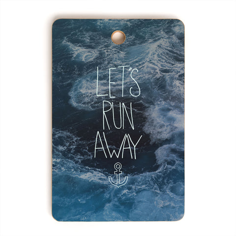 Leah Flores Lets Run Away Ocean Waves Cutting Board Rectangle