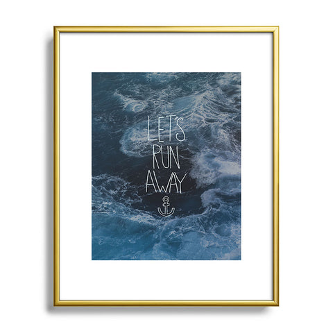 Leah Flores Lets Run Away Ocean Waves Metal Framed Art Print
