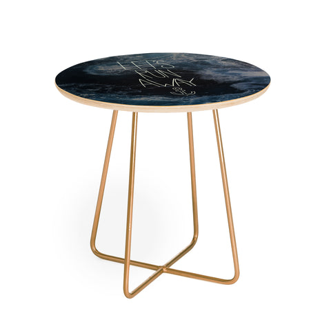 Leah Flores Lets Run Away Ocean Waves Round Side Table