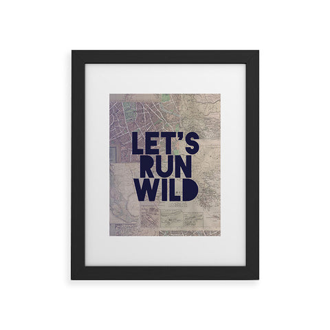Leah Flores Lets Run Wild X Maps Framed Art Print