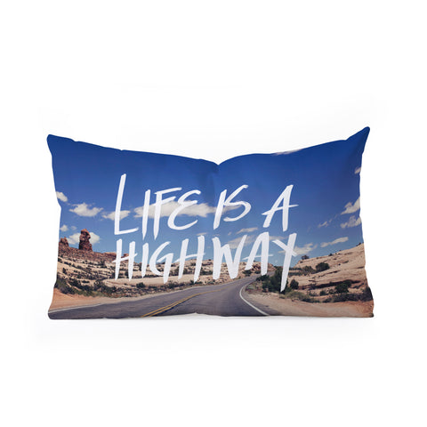 Leah Flores Life Is A Highway Oblong Throw Pillow