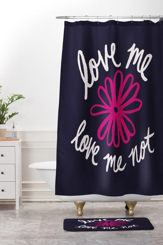 Leah Flores Love Me Love Me Not Shower Curtain And Mat