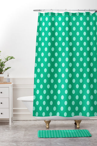 Leah Flores Minty Freshness Shower Curtain And Mat