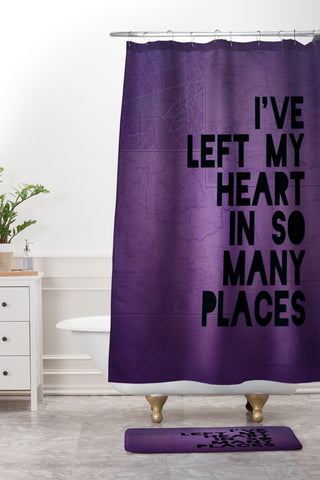 Leah Flores My Heart Shower Curtain And Mat