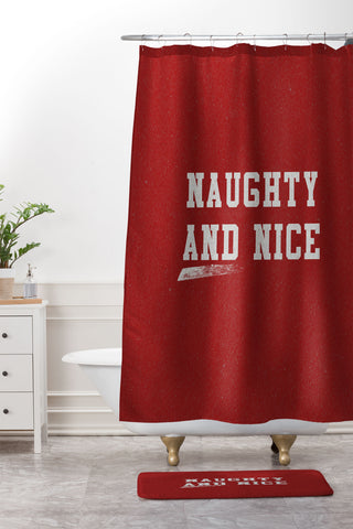 Leah Flores Naughty and Nice Shower Curtain And Mat