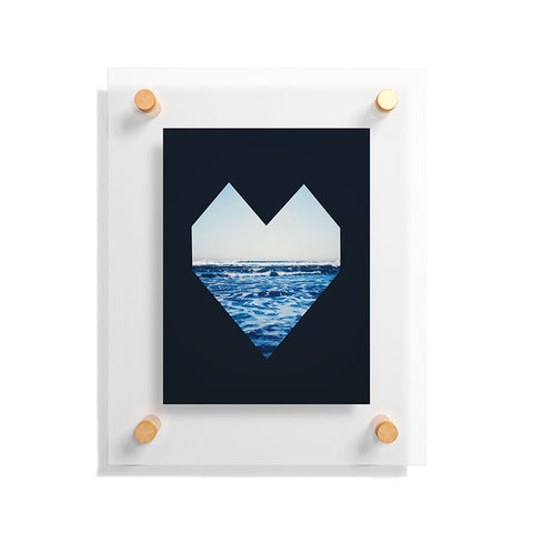 Leah Flores Ocean Heart Floating Acrylic Print
