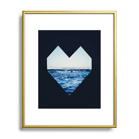 Leah Flores Ocean Heart Metal Framed Art Print