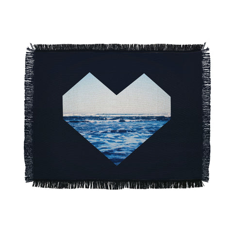 Leah Flores Ocean Heart Throw Blanket