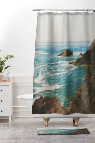 Leah Flores Oregon Coast II Shower Curtain And Mat