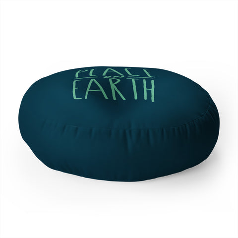 Leah Flores Peace On Earth Type Floor Pillow Round