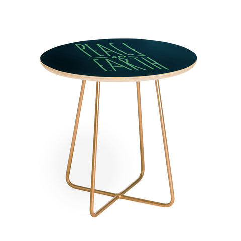 Leah Flores Peace On Earth Type Round Side Table