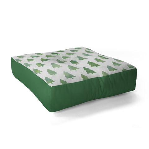 Leah Flores Pine Tree Forest Pattern Floor Pillow Square