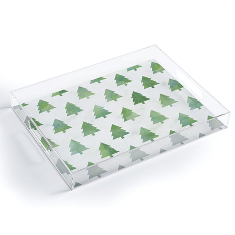 Leah Flores Pine Tree Forest Pattern Acrylic Tray
