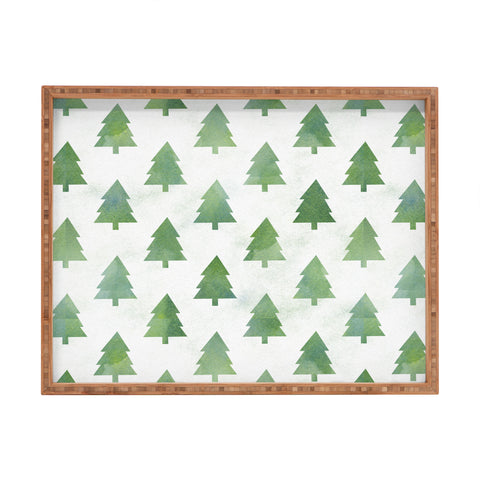 Leah Flores Pine Tree Forest Pattern Rectangular Tray
