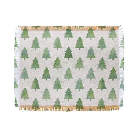 Leah Flores Pine Tree Forest Pattern Throw Blanket