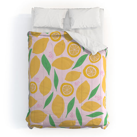 Leah Flores Pink Lemonade Pattern Comforter