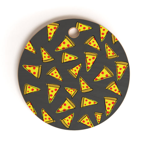Leah Flores Pizza Party Cutting Board Round