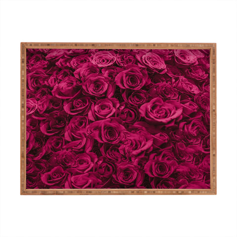 Leah Flores Pretty Pink Roses Rectangular Tray