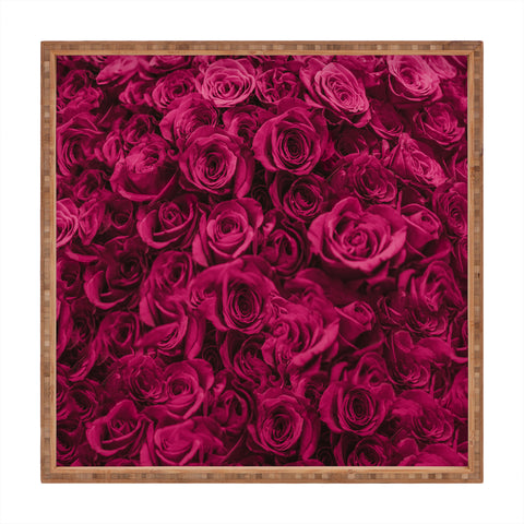 Leah Flores Pretty Pink Roses Square Tray