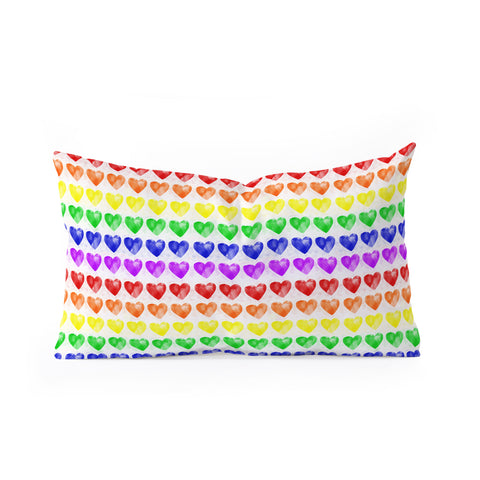 Leah Flores Rainbow Happiness Love Explosion Oblong Throw Pillow