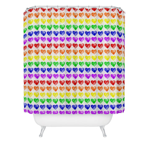 Leah Flores Rainbow Happiness Love Explosion Shower Curtain
