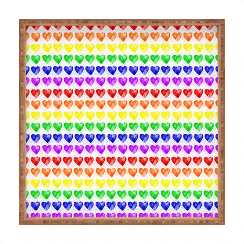 Leah Flores Rainbow Happiness Love Explosion Square Tray