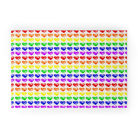 Leah Flores Rainbow Happiness Love Explosion Welcome Mat