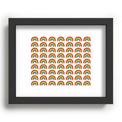 Leah Flores Rainbow Paint Recessed Framing Rectangle