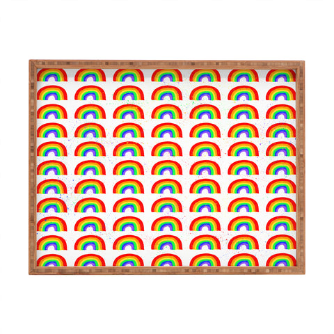 Leah Flores Rainbow Paint Rectangular Tray