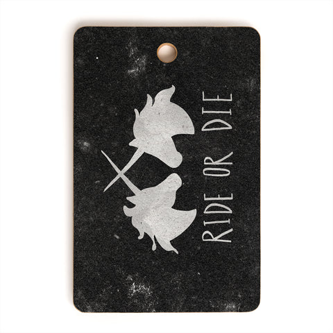 Leah Flores Ride or Die Unicorns Cutting Board Rectangle