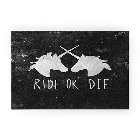 Leah Flores Ride or Die Unicorns Welcome Mat