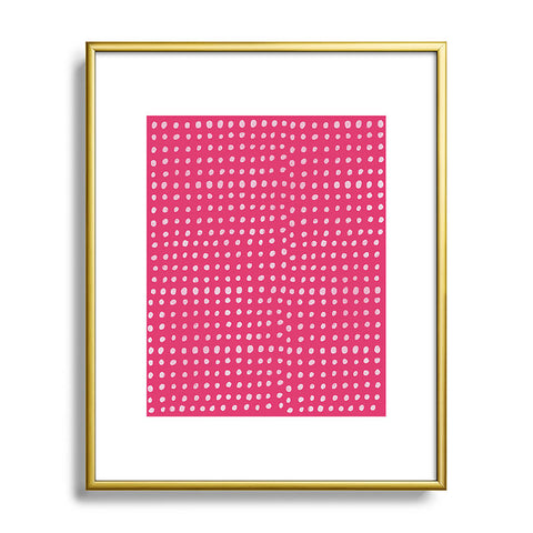 Leah Flores Rose Scribble Dots Metal Framed Art Print