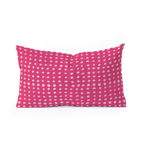Leah Flores Rose Scribble Dots Oblong Throw Pillow