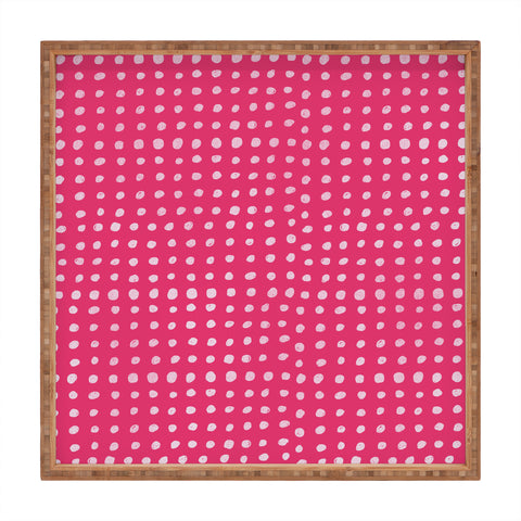 Leah Flores Rose Scribble Dots Square Tray
