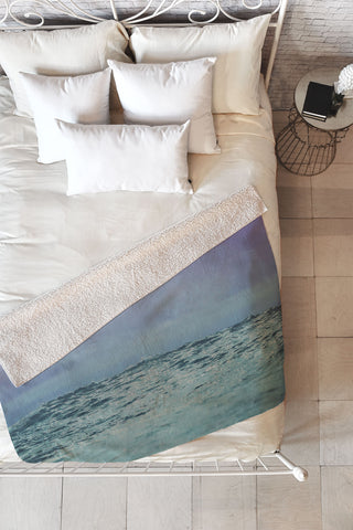 Leah Flores Sky and Sea Fleece Throw Blanket