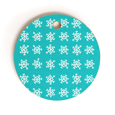 Leah Flores Snowflake Party Cutting Board Round