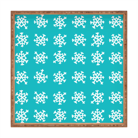 Leah Flores Snowflake Party Square Tray