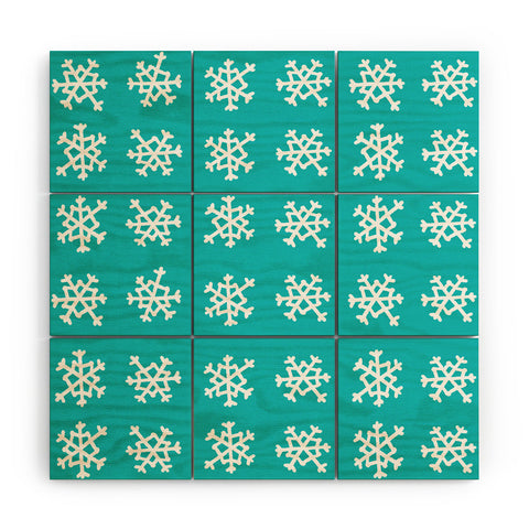 Leah Flores Snowflake Party Wood Wall Mural