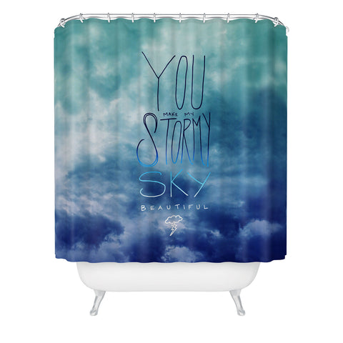 Leah Flores Stormy Sky Shower Curtain