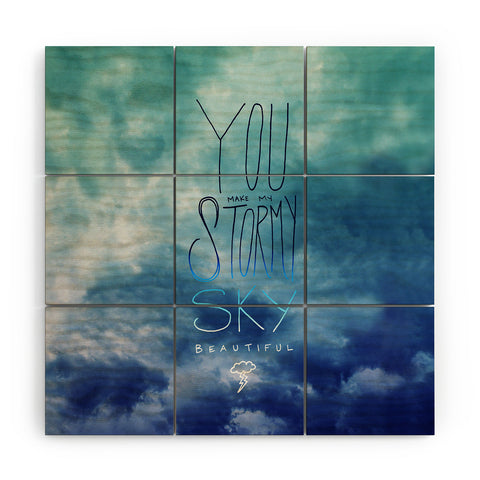 Leah Flores Stormy Sky Wood Wall Mural