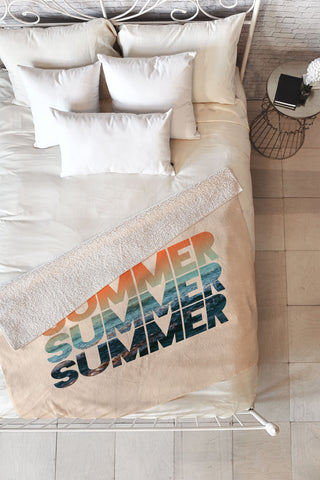 Leah Flores Summer Summer Summer Fleece Throw Blanket
