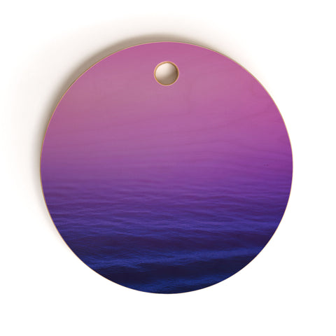 Leah Flores Sunset Waves Cutting Board Round
