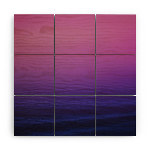 Leah Flores Sunset Waves Wood Wall Mural