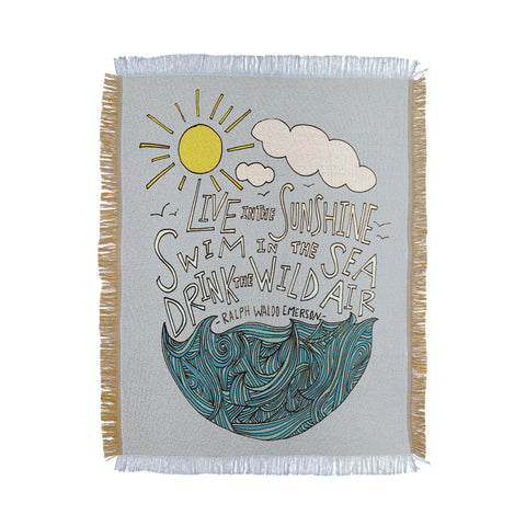 Leah Flores Sunshine Sea Air Throw Blanket