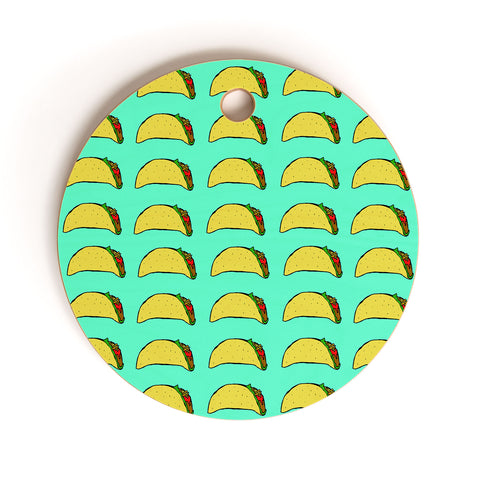 Leah Flores Taco Party Cutting Board Round